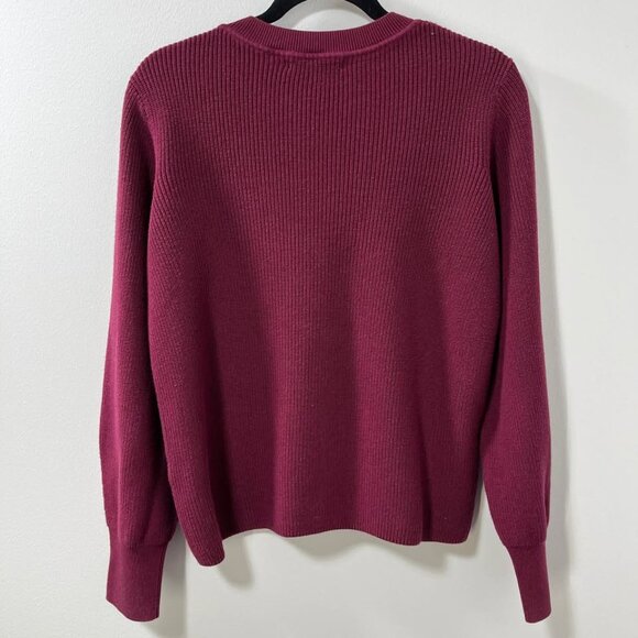 Banana Republic Burgundy Crewneck Textured Knit Classic Soft Sweater [size XL] - Picture 5 of 6